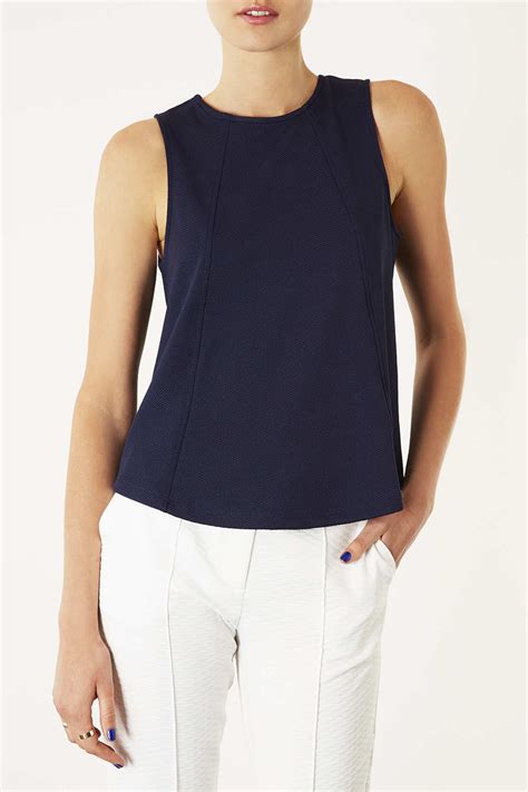 navy blue shell top